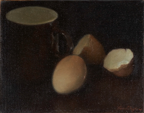 Thomas Ryan - A still life of a mug and egg