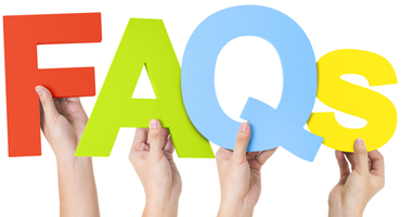 Photo showing the word FAQs